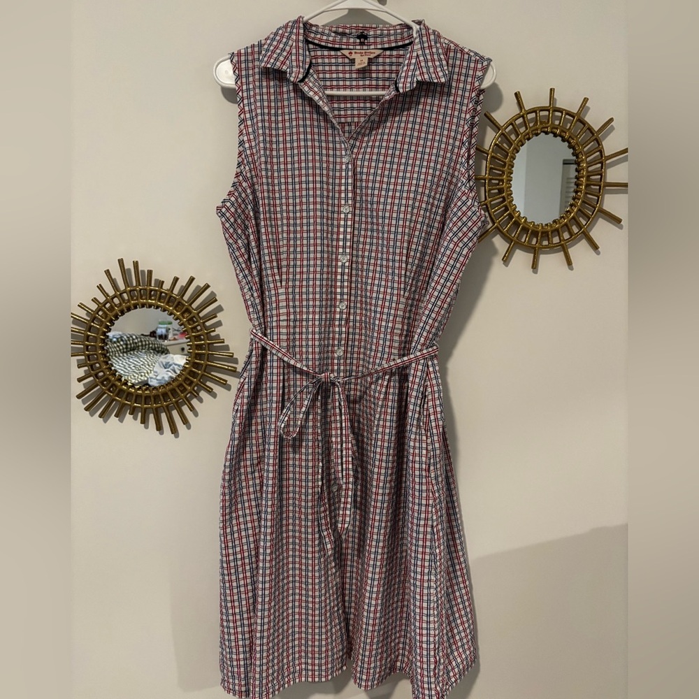 Brooks Brothers Sleeveless Checkered Plaid Dress